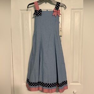 Bonnie Jean Blue Dress with Red and Blue Accents